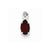 Sterling Silver Rhodium Plated Diamond & Garnet Oval pendant, Appealing Pendants for Necklace