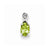Sterling Silver Rhodium Plated Diamond & Peridot Oval pendant, Charm