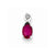 Sterling Silver Rhodium Plated Diamond & Ruby Oval pendant, Adorable Pendants for Necklace