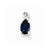 Sterling Silver Rhodium Plated Diamond & Sapphire Oval pendant, Dazzling Pendants for Necklace