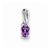 Sterling Silver Rhodium Plated Diamond Amethyst Oval pendant, Beautiful Pendants for Necklace