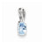 Sterling Silver Rhodium Plated Dia. & Sky Blue Topaz Oval pendant, Exquisite Pendants for Necklace