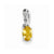 Sterling Silver Rhodium Plated Diamond Citrine Oval pendant, Fine Pendants for Necklace