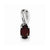 Sterling Silver Rhodium Plated Diamond Garnet Oval pendant, Pendants for Necklace