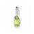 Sterling Silver Rhodium Plated Diamond and Peridot Oval Pendant, Pendants for Necklace