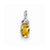 Sterling Silver Rhodium Plated Diamond Citrine Oval pendant, Stylish Pendants for Necklace