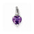 Sterling Silver Rhodium Plated Diamond & Amethyst Heart pendant, Alluring Pendants for Necklace