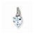 Sterling Silver Rhodium Plated Dia. & Aquamarine Heart Pendant, Pendants for Necklace