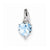 Sterling Silver Rhodium Plated Dia. & Sky Blue Topaz Heart Pendant, Pendants for Necklace