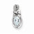 Sterling Silver Rhodium Plated Diamond Aquamarine Oval pendant, Charm