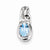 Sterling Silver Rhodium Plated Dia. & Sky Blue Topaz Oval pendant, Adorable Pendants for Necklace