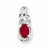 Sterling Silver Rhodium Plated Diamond & Ruby Oval pendant, Exquisite Pendants for Necklace