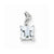 Sterling Silver Rhodium Plated Dia. & Aquamarine Square pendant, Fine Pendants for Necklace