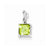 Sterling Silver Rhodium Plated Diamond & Peridot Square pendant, Lovely Pendants for Necklace