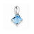 Sterling Silver Rhodium Plated Dia. & Sky Blue Topaz Square pendant, Classy Pendants for Necklace