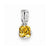 Sterling Silver Rhodium Plated Diamond & Citrine Square pendant, Alluring Pendants for Necklace