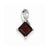 Sterling Silver Rhodium Plated Diamond & Garnet Square pendant, Appealing Pendants for Necklace
