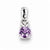Sterling Silver Rhodium Plated Diamond & Amethyst Round Pendant, Pendants for Necklace