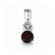 Sterling Silver Rhodium Plated Diamond & Garnet Round Pendant, Pendants for Necklace