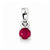 Sterling Silver Rhodium Plated Diamond & Ruby Round Pendant, Pendants for Necklace