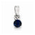 Sterling Silver Rhodium Plated Diamond & Sapphire Round Pendant, Pendants for Necklace