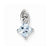 Sterling Silver Rhodium Plated Dia. & Aquamarine Square pendant, Dazzling Pendants for Necklace
