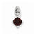 Sterling Silver Rhodium Plated Diamond & Garnet Square pendant, Delightful Pendants for Necklace