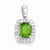 Sterling Silver Rhodium Plated White Topaz & Tsavorite pendant, Pretty Pendants for Necklace