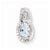 Sterling Silver Rhodium Plated Diamond Aquamarine Oval pendant, Lovely Pendants for Necklace
