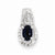 Sterling Silver Rhodium Plated Diamond & Sapphire Oval pendant, Stylish Pendants for Necklace