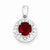 Sterling Silver Rhodium Plated White Topaz & African Ruby Pendant, Appealing Pendants for Necklace