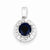 Sterling Silver Rhodium Plated White Topaz & Sapphire Pendant, Charm