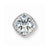 Sterling Silver Rhodium Plated Aquamarine Square Slide Pendant, Pendants for Necklace