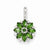 Sterling Silver Rhodium Plated Diamond & Tsavorite Flower Pendant, Pendants for Necklace