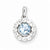 Sterling Silver Rhodium Plated White Topaz & Aquamarine pendant, Dazzling Pendants for Necklace
