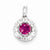 Sterling Silver Rhodium Plated White Topaz & Pink Tourm. pendant, Beautiful Pendants for Necklace