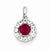 Sterling Silver Rhodium Plated White Topaz & African Ruby pendant, Delightful Pendants for Necklace