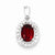 Sterling Silver Rhodium Plated White Topaz African & Ruby Pendant, Pendants for Necklace