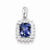 Sterling Silver Rhodium Plated White Topaz & Tanzanite pendant, Classy Pendants for Necklace