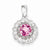 Sterling Silver Rhodium Plated White Topaz Pink Tourmaline pendant, Alluring Pendants for Necklace