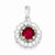 Sterling Silver Rhodium Plated White Topaz & African Ruby Pendant, Appealing Pendants for Necklace