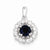 Sterling Silver Rhodium Plated White Topaz & Sapphire Pendant, Charm