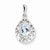 Sterling Silver Rhodium Plated Aquamarine Teardrop Pendant, Pendants for Necklace