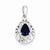 Sterling Silver Rhodium Plated Sapphire Teardrop Pendant, Pendants for Necklace