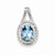 Sterling Silver Diamond & Light Swiss Blue Topaz Oval Pendant, Appealing Pendants for Necklace