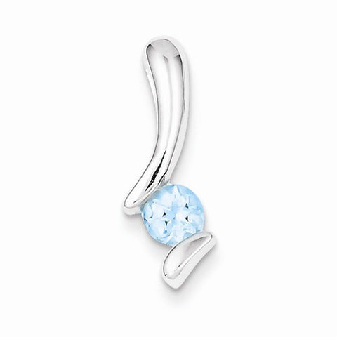 Sterling Silver Blue Topaz Pendant, Adorable Pendants for Necklace