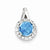 Sterling Silver White Topaz & Light Swiss Blue Topaz Circle Pendant, Alluring Pendants for Necklace