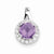Sterling Silver White Topaz & Pink Amethyst Circle Pendant, Charm