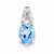 Sterling Silver Diamond & Light Swiss Blue Topaz Oval pendant, Dazzling Pendants for Necklace