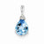 Sterling Silver Diamond & Light Swiss Blue Topaz Teardrop pendant, Gorgeous Pendants for Necklace
